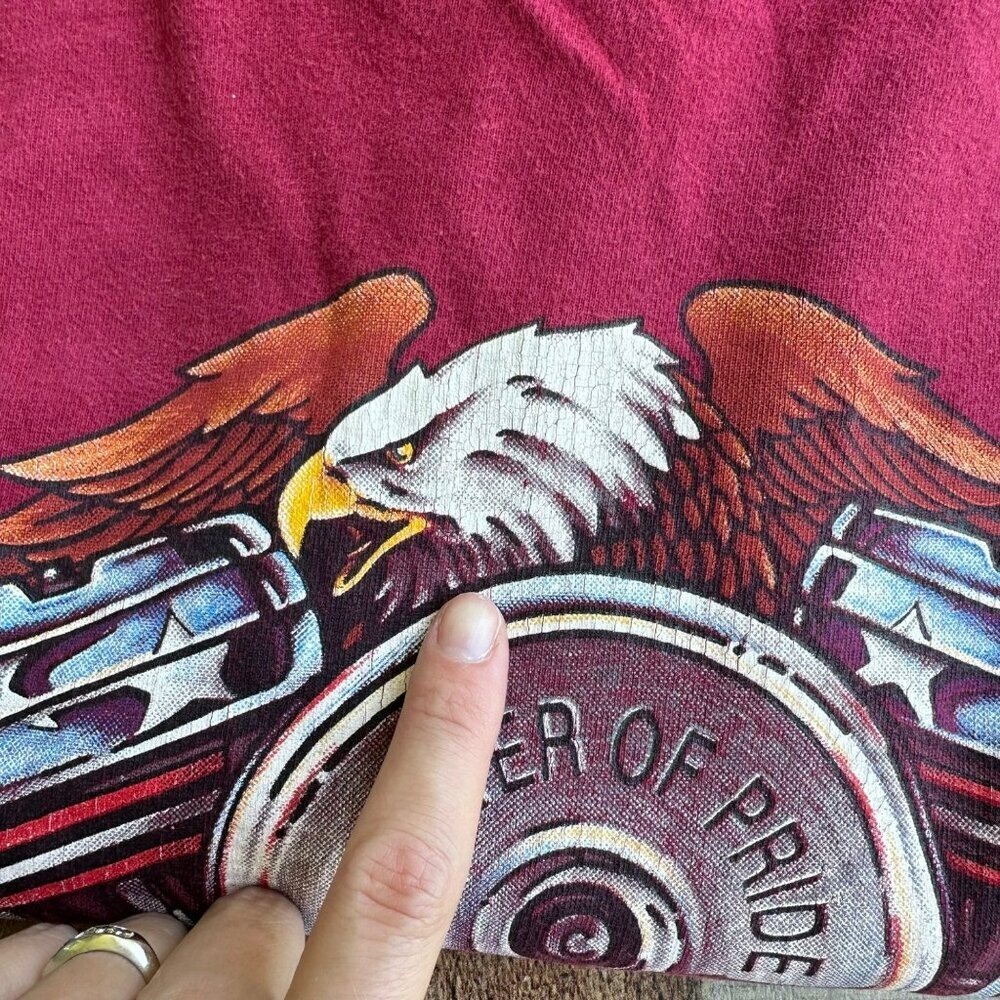 Vintage Harley Davidson TShirt Red Cotton Casper Gillette Wyoming Graphic Tee - Picture 4 of 8
